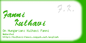 fanni kulhavi business card